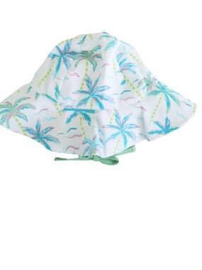 Caden Lane White Hat with Aqua, Mint Green & Light Pink Accents size Medium